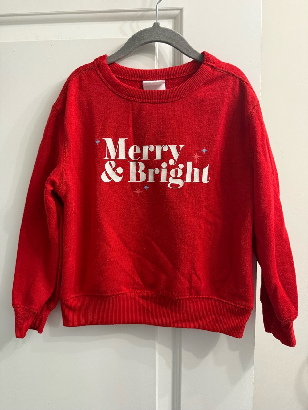 Wonders hop Red Crewneck Sweatshirt with White “Merry & Bright” Script